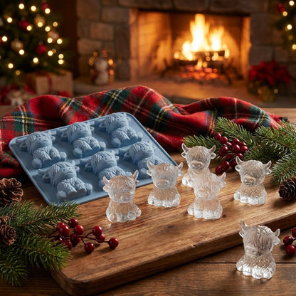 ⏳Last Day Special Price $6.99!!🐮 Mini Highland Cow Ice Cube Mold – Cute 3D Ice for Drinks, Parties & Gifts