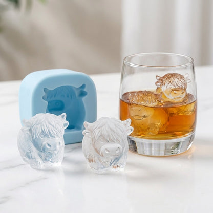 ⏳Last Day Special Price $6.99!!🐮 Mini Highland Cow Ice Cube Mold – Cute 3D Ice for Drinks, Parties & Gifts