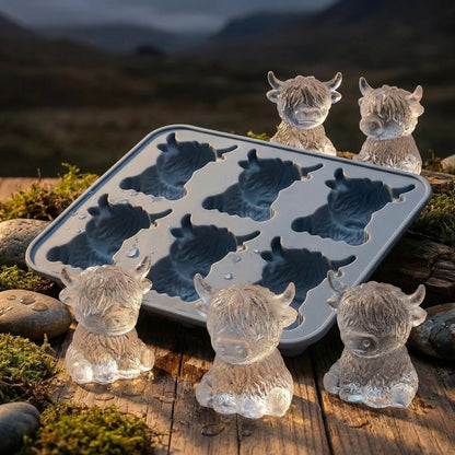 ⏳Last Day Special Price $6.99!!🐮 Mini Highland Cow Ice Cube Mold – Cute 3D Ice for Drinks, Parties & Gifts