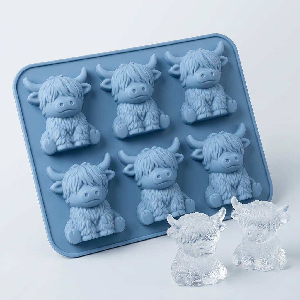 ⏳Last Day Special Price $6.99!!🐮 Mini Highland Cow Ice Cube Mold – Cute 3D Ice for Drinks, Parties & Gifts